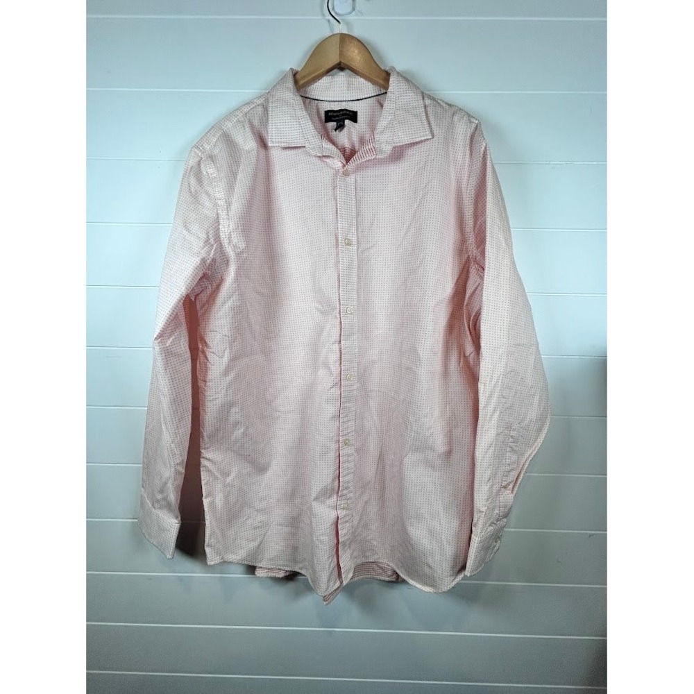 Banana Republic XXL Orange Micro Gingham Button Down Shirt Non Iron Tailored Fit